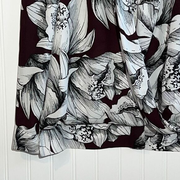 ALFANI Women’s Sz 12 Elegant Floral Long Sleeve Draped Faux Wrap Blouse - Picture 3 of 10